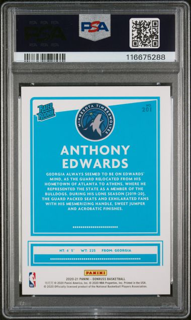 2020 Panini Donruss - Anthony Edwards 201 - Green Laser - PSA 9