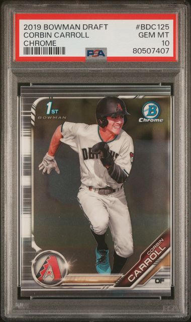 2019 Topps Bowman Draft - Corbin Carroll BDC125 - Chrome - PSA 10