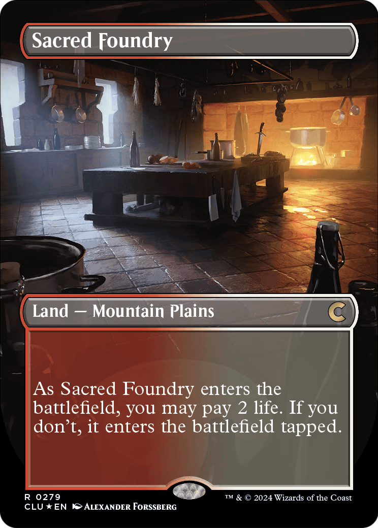 Sacred Foundry (Borderless) - Ravnica: Clue Edition (CLU)