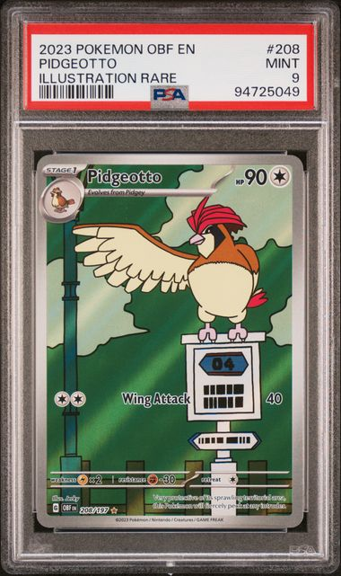 Pidgeotto - 208/197 - Obsidian Flames - 2023 Pokemon - PSA 9