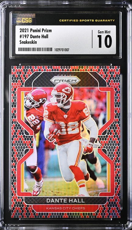 2021 Panini Prizm - Dante Hall 197 - Snakeskin - CSG / CGC 10