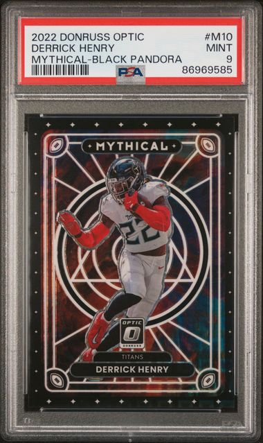 2022 Panini Donruss Optic - Derrick Henry M-10 - Mythical Black Pandora /25 - PSA 9