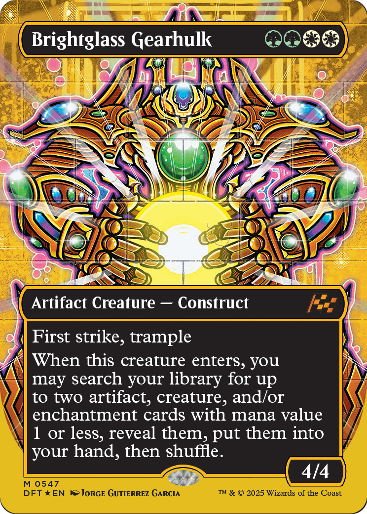 Brightglass Gearhulk (Borderless) (First-Place Foil) - Aetherdrift (DFT)
