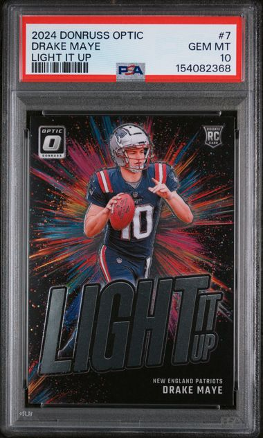 2024 Panini Donruss Optic Football - Drake Maye - Light It Up Rookie Insert- PSA 10