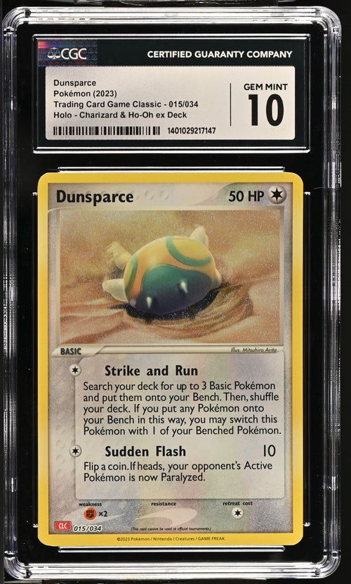 Dunsparce 015/034 Trading Card Game Classic - CLV, CLC, CLB  Charizard & Ho-Oh ex Deck - CLC - 2023 Pokemon - CGC 10