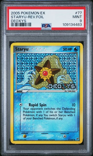 Staryu 77/107 EX Deoxys Reverse Foil - 2005 Pokemon - PSA 9