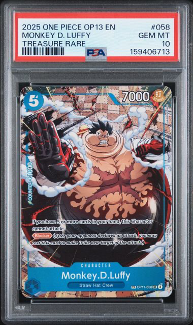 Monkey.D.Luffy - OP13 Carrying On His Will SP - 2025 One Piece  - PSA 10