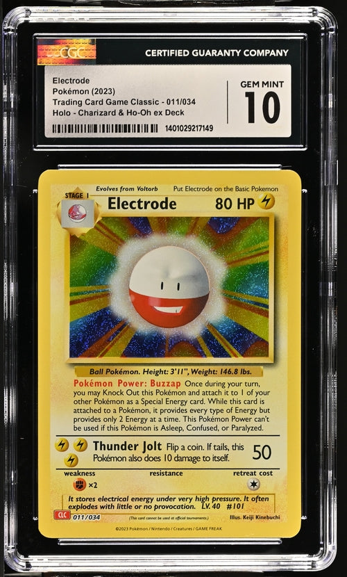 Electrode 011/034 Trading Card Game Classic - CLV, CLC, CLB  Charizard & Ho-Oh ex Deck - CLC - 2023 Pokemon - CGC 10