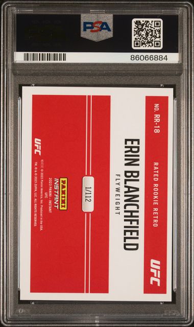 2023 Panini Instant UFC - Erin Blanchfield RR18 - Rated Rookie Retro /112 - PSA 10