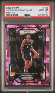 2023 Panini Prizm - Victor Wembanyama 136 - Pink Ice 136 - PSA 10