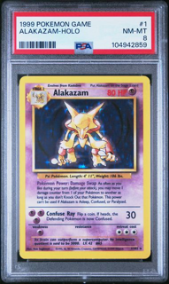 Alakazam Holo 1/102 Base Set  - 1999 Pokemon - PSA 8