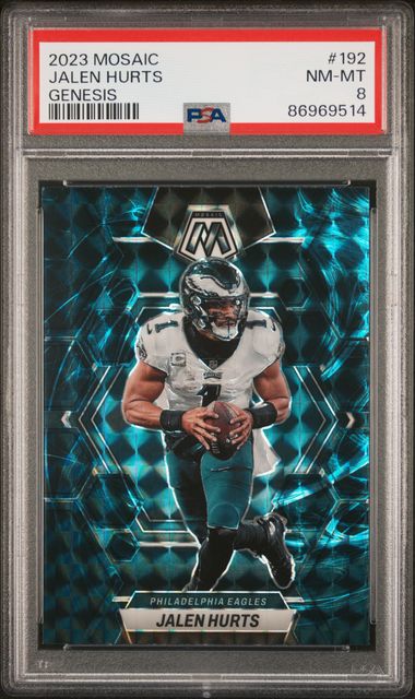 2023 Panini Mosaic - Jalen Hurts 192 - Genesis - PSA 8