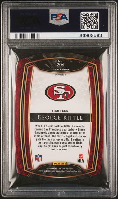 2020 Panini Select - George Kittle 206 - Die-Cut White Prizm - PSA 10