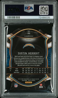 2020 Panini Select - Justin Herbert 44 - Die Cut Red - PSA 10