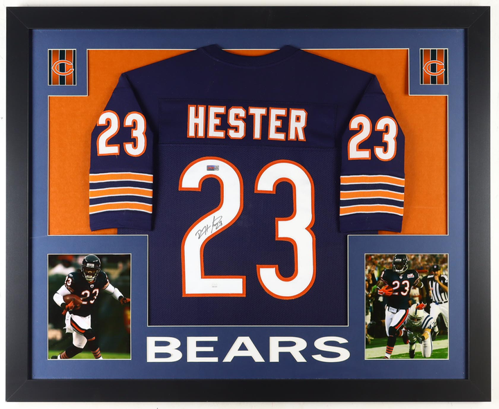 Devin Hester Autographed Signed Custom Framed Jersey Display (JSA & PIA)