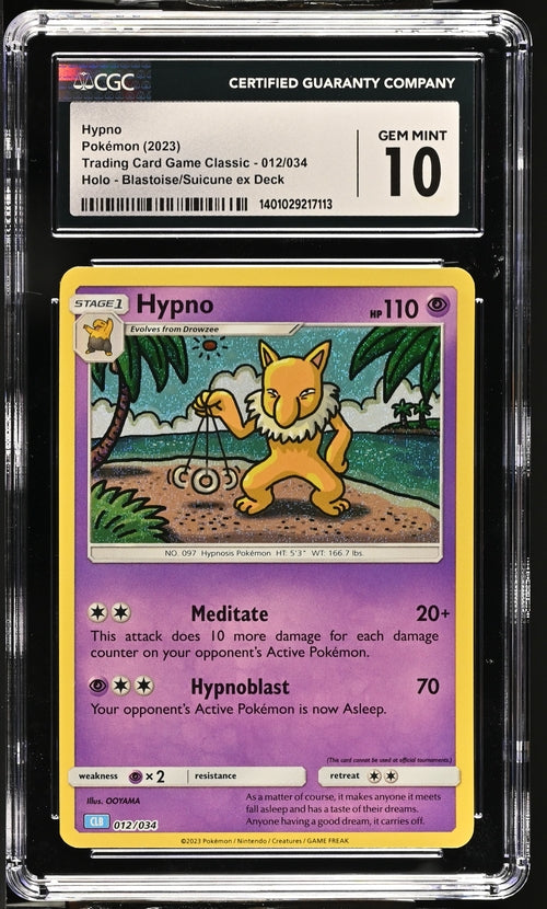 Hypno 012/034 Trading Card Game Classic - CLV, CLC, CLB  Blastoise & Suicune ex Deck CLB - 2023 Pokemon - CGC 10