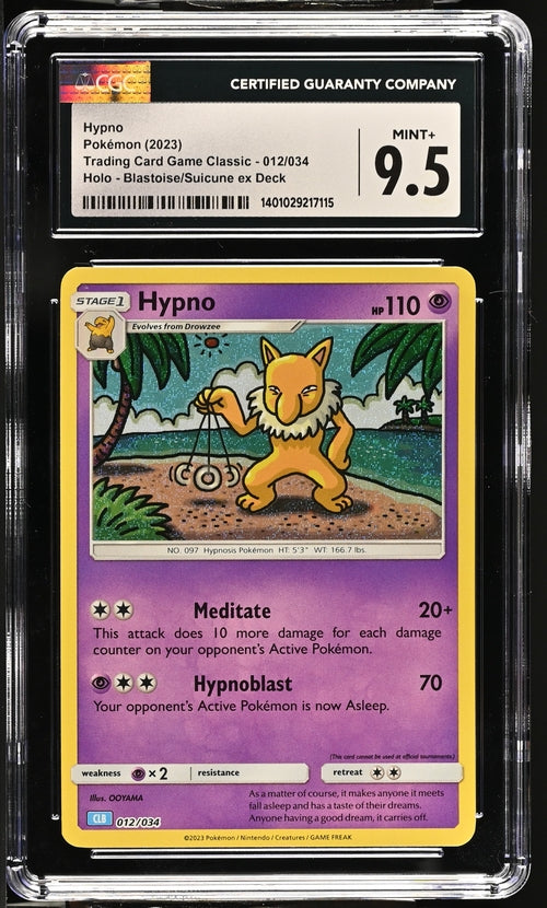 Hypno 012/034 Trading Card Game Classic - CLV, CLC, CLB  Blastoise & Suicune ex Deck CLB - 2023 Pokemon - CGC 9.5