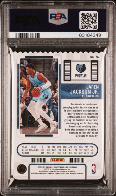 2022 Panini Contenders - Jaren Jackson 76 - Stub /13 - PSA 9