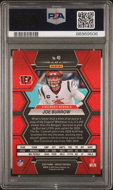 2023 Panini Mosaic - Joe Burrow 40 - Genesis  - PSA 10