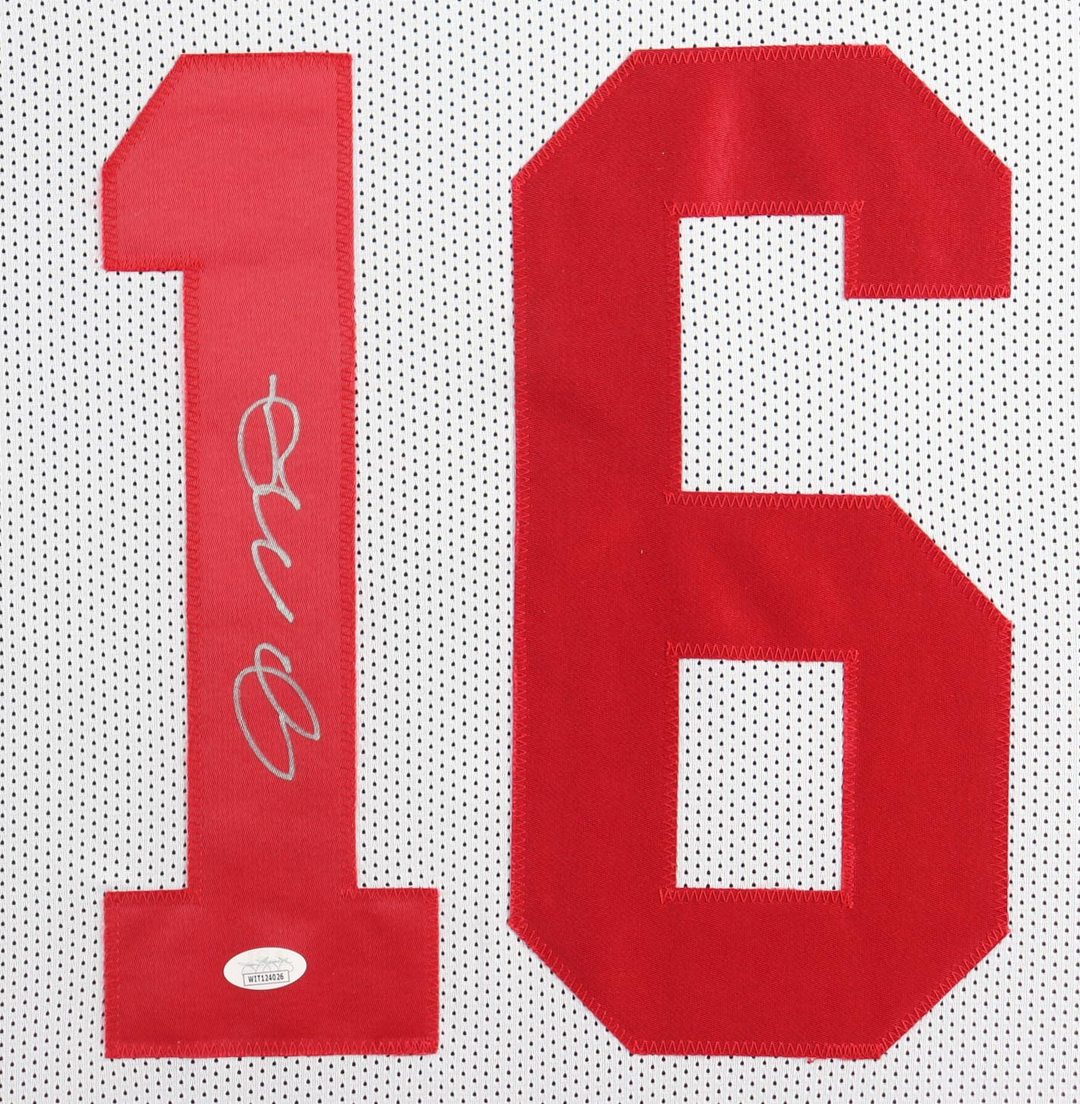 Joe Montana Signed Custom Framed Jersey Display (JSA)