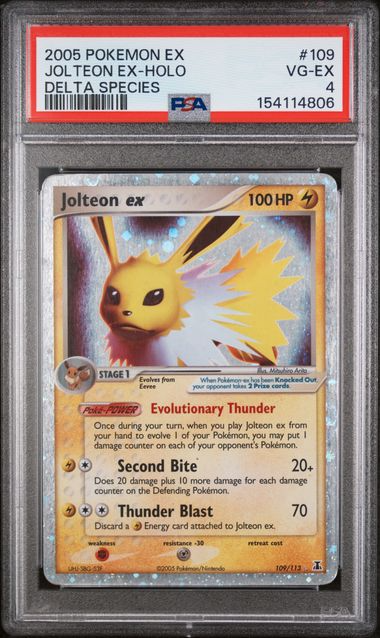 Jolteon ex Holo - 2005 Pokemon Delta Species - PSA 4
