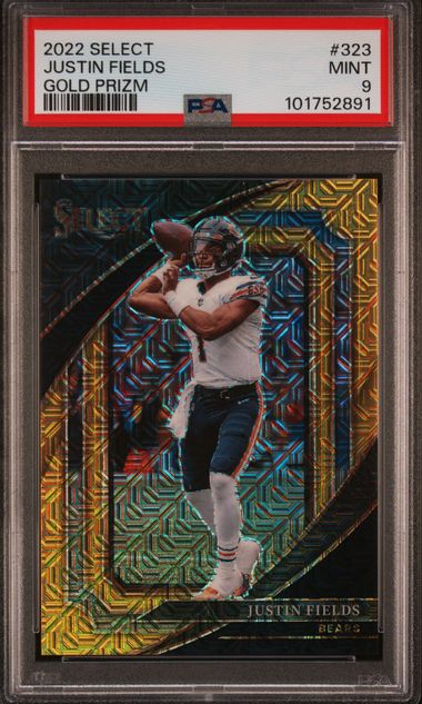 2022 Panini Select Football - Justin Fields #323 - Gold Prizm /10 - PSA 9