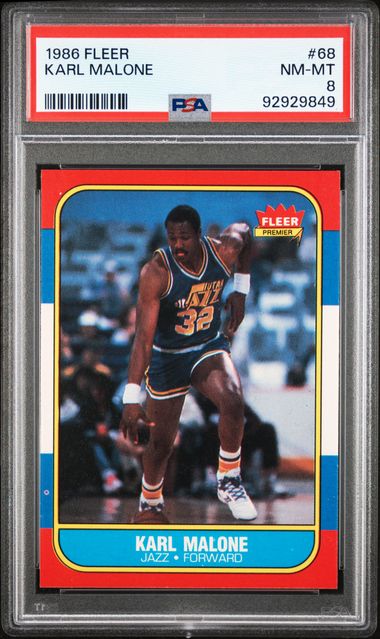 1986 Fleer - Karl Malone 68 - PSA 8