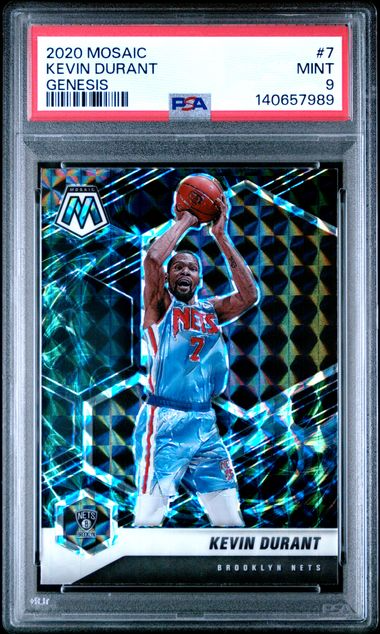 2020-21 Panini Mosaic Basketball - Kevin Durant #7 - Genesis Parallel Case Hit - PSA 9