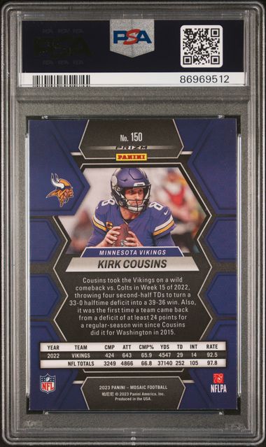 2023 Panini Mosaic - Kirk Cousins 150 - Genesis  - PSA 10