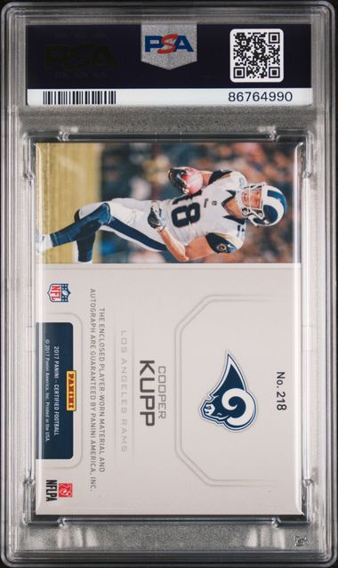 2017 Panini Certified - Cooper Kupp 218 - Auto Jersey /499 - PSA 9 / 10