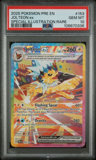 Jolteon ex 153/131 Special Illustration Rare Prismatic Evolutions - 2025 Pokemon - PSA 10