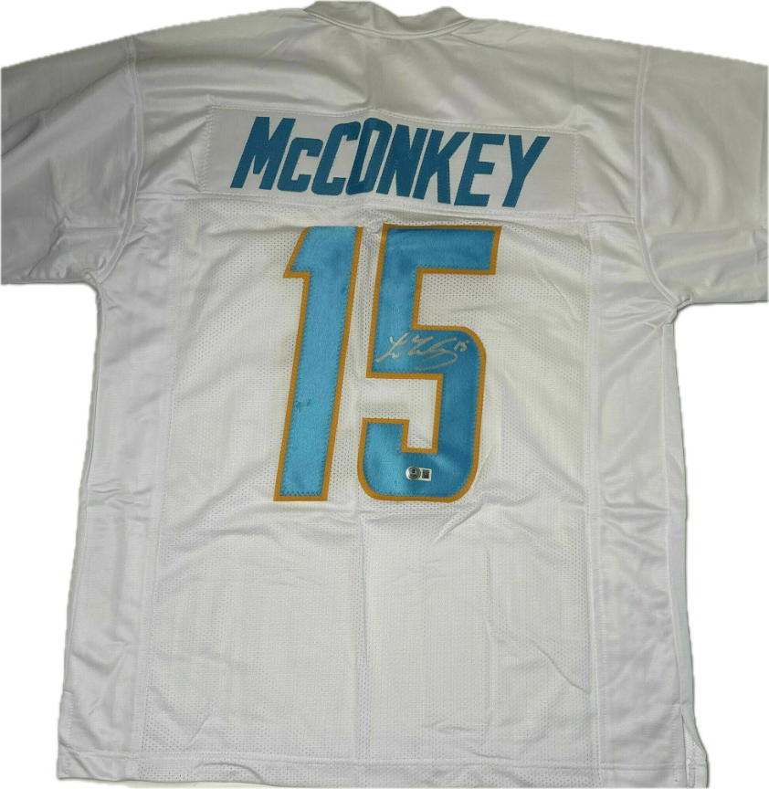 Ladd McConkey Autographed Signed Custom Charger Jersey - Beckett COA