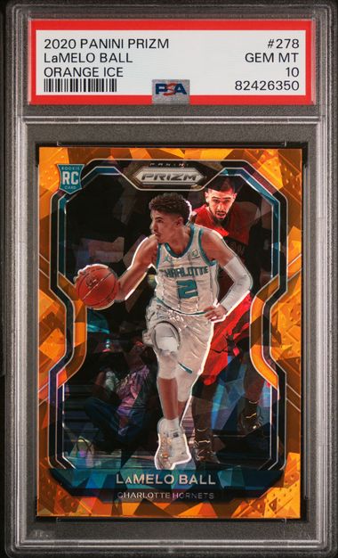 2020 Panini Prizm - Lamelo Ball 278 - Orange Ice - PSA 10