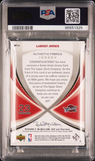 2005 SP Game Used Basketball - Lebron James AF-LJ - Authentic Fabrics - PSA 8