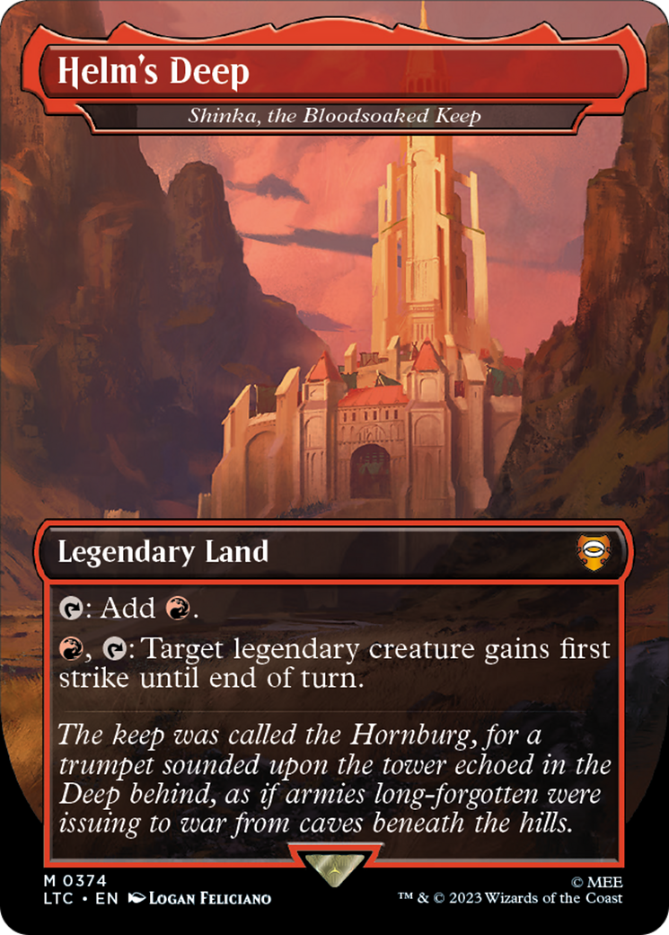 Helm's Deep - Shinka, the Bloodsoaked Keep (Borderless) - Commander: The Lord of the Rings: Tales of Middle-earth (LTC)