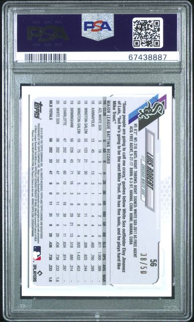 2021 Topps Ben Baller Chrome - Luis Robert 56 - Gold Refractor /50 - PSA 10