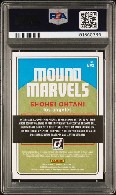 2018 Panini Donruss - Shohei Ohtani MM3 - Mound Marvels /999 - PSA 9