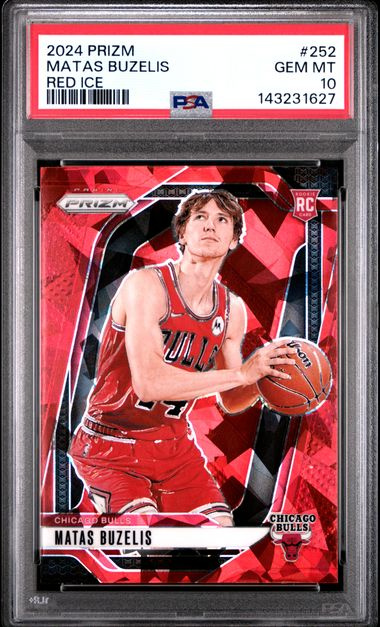 2024 Panini Prizm Basketball - Matas Buzelis #252 - Rookie - Red Ice - PSA 10