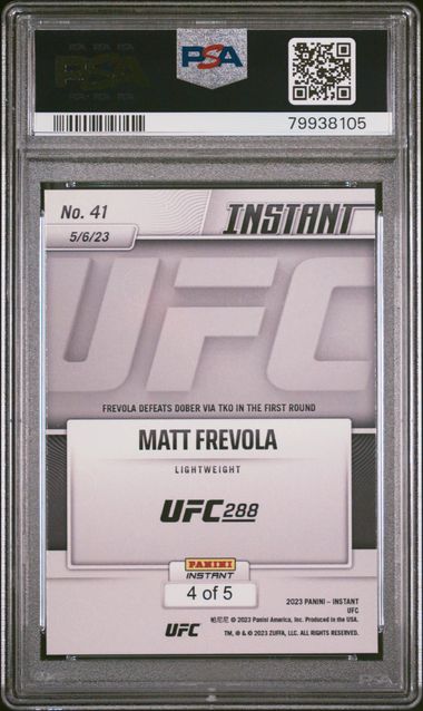 2023 Panini Instant UFC - Matt Frevola 41 - Versicolor /5 - PSA 10