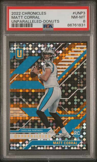 2022 Panini Chronicles - Matt Corral UNP-3 - Unparalleled Donuts /49 - PSA 8