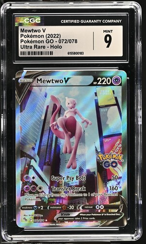 Mewtwo V - 072078 - Ultra Rare - Pokemon Go - 2022 Pokemon - CGC 9