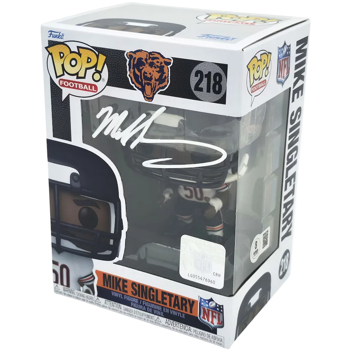 Mike Singletary Autographed Funko #218 Funko Pop Vinyl Figurine Chicago Bears - Beckett