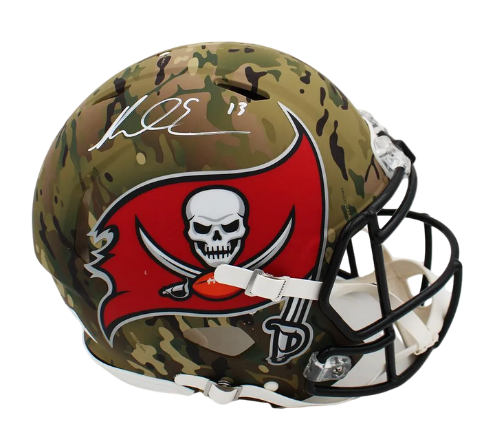 Mike Evans Autographed Buccaneers  Camo Full-Size Authentic On-Field Speed Helmet (Beckett)