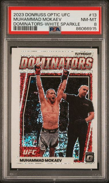 2023 Panini Donruss Optic UFC - Muhammad Mokaev 13 - White sparkle - PSA 8