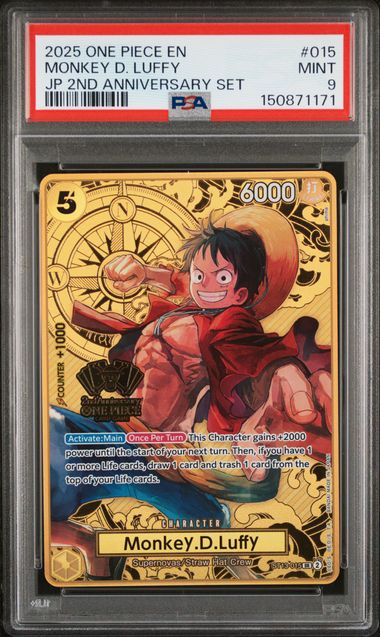 Monkey.D.Luffy - #015 - 2nd Anniversary Set - 2025 One Piece Japanese - PSA 9