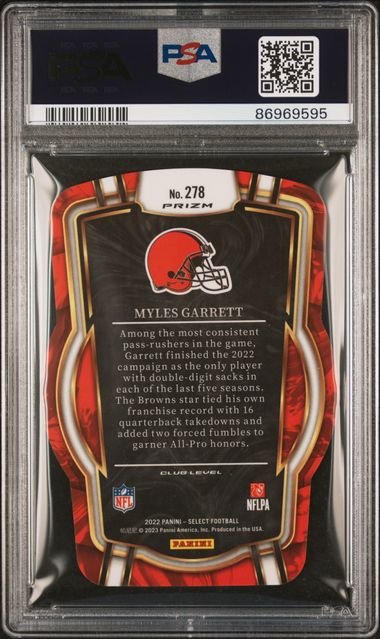 2022 Panini Select - Myles Garrett 278 - Die Cut Zebra - PSA 10