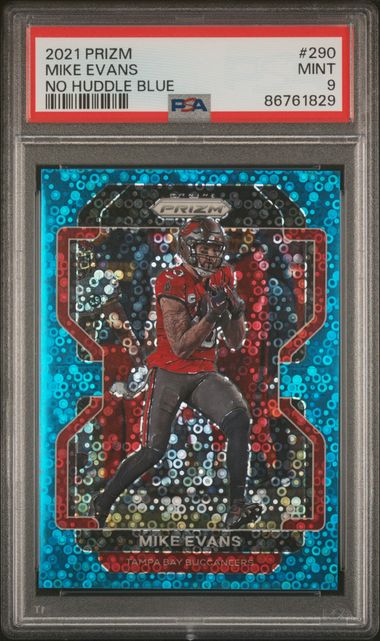 2021 Panini Prizm - Mike Evans 290 - No Huddle Blue /79 - PSA 9