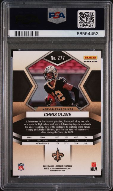 2022 Panini Mosaic - Chris Olave 277 - Genesis  - PSA 10