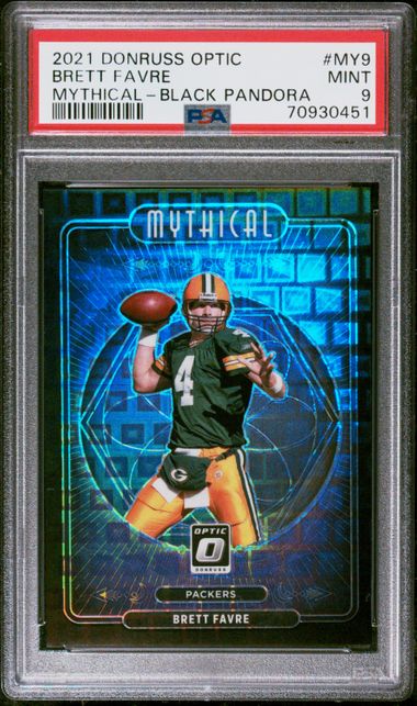 2021 Panini Donruss Optic - Brett Favre MY-9 - Mythical Black Pandora /25 - PSA 9