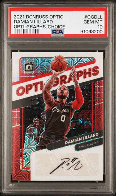 2021 Panini Donruss Optic - Damian Lillard OG-DLL - Opti Graphs Choice - PSA 10